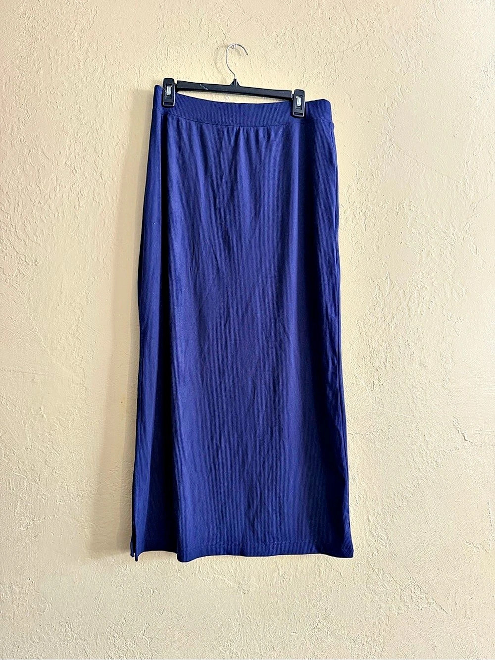 Offline by Aerie High-Waisted Ribbed Knit Maxi Skirt Blue Large